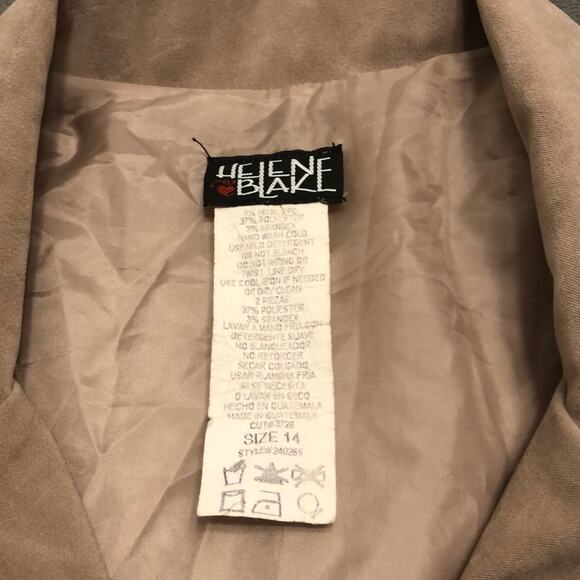 Helene Blake Vintage Doe Suede Unlined Coat Woman Size 14 Beige Lightweight - Picture 3 of 7